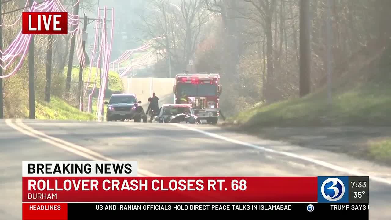 Driver injured following rollover crash on Route 68 in Durham