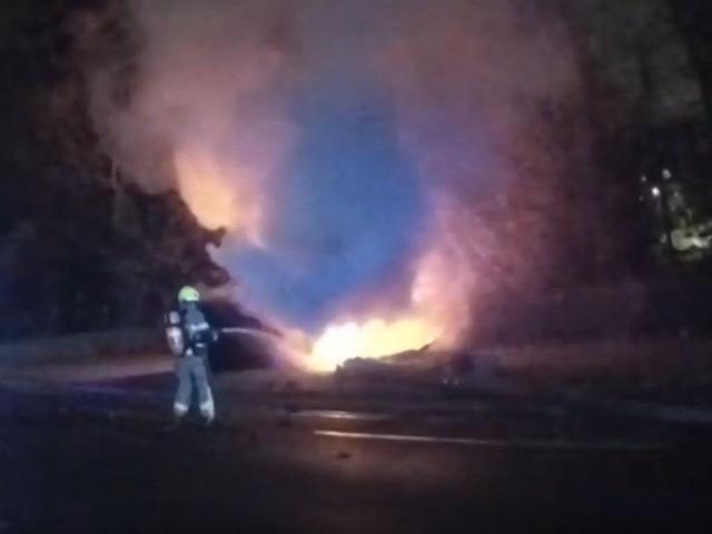 Two people saved from burning vehicle by police officers in Yorkshire