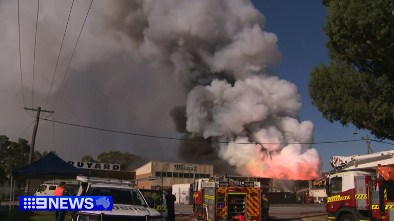 Residents forced inside as massive battery fire breaks out