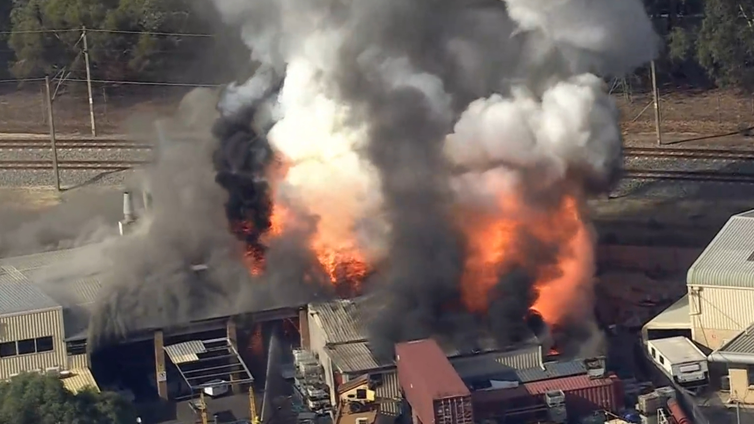 Residents forced inside as massive battery fire breaks out