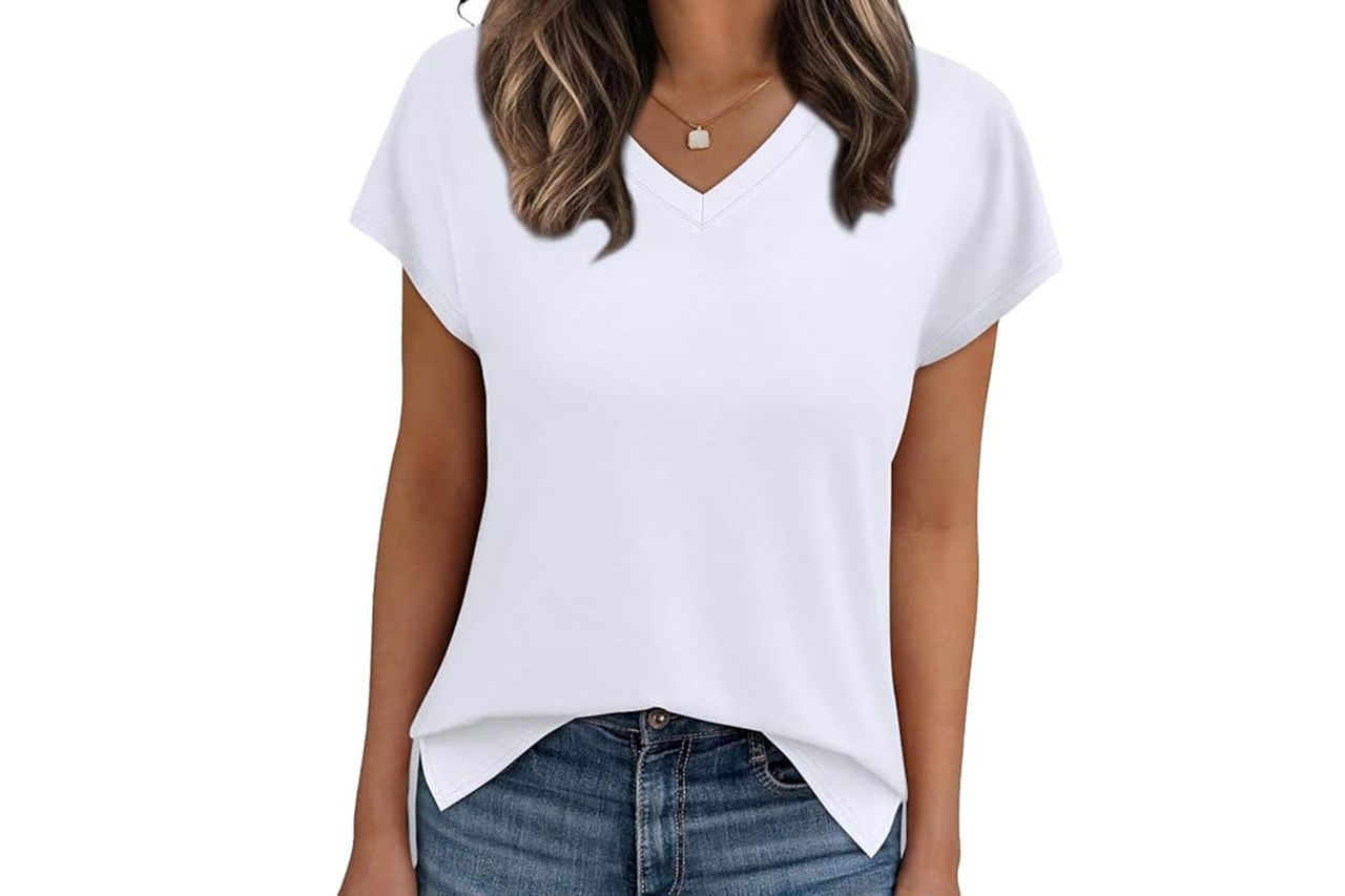 WIHOLL Tops Basic Summer V Neck T Shirts