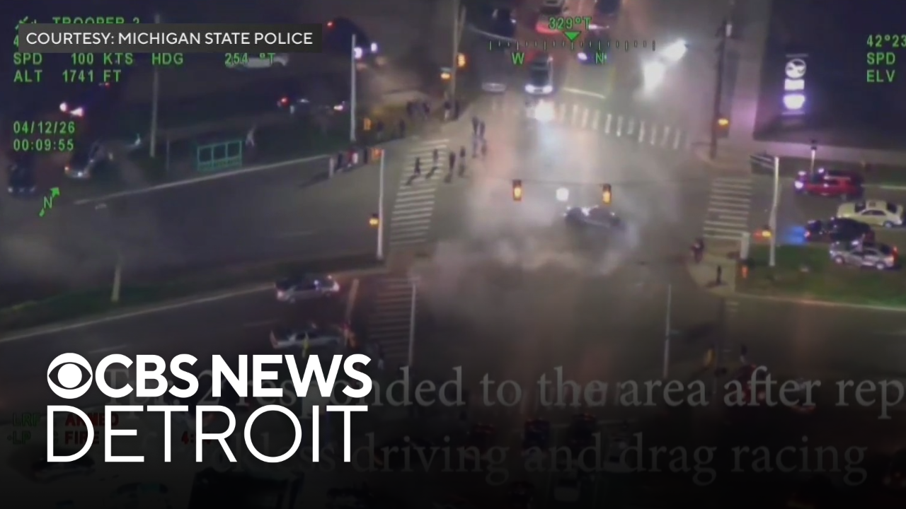 Video shows Michigan State Police tracking vehicle doing donuts on street