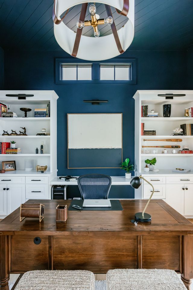gentleman's gray home office
