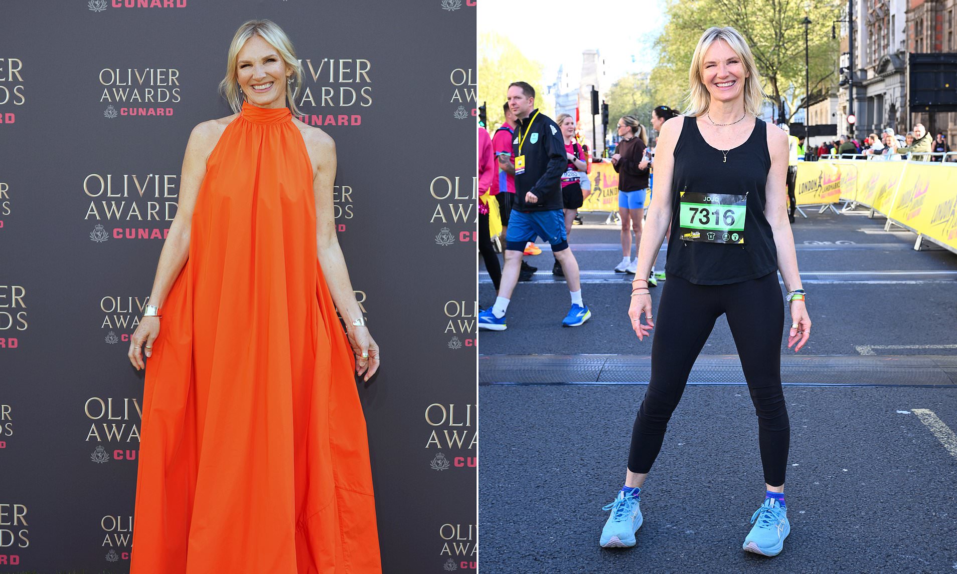 Jo Whiley hits the red carpet at the Olivier Awards just hours after ...