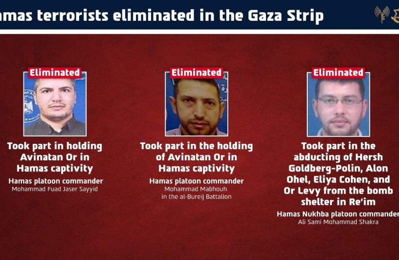 IDF kills Hamas terrorists involved in hostage-taking on October 7