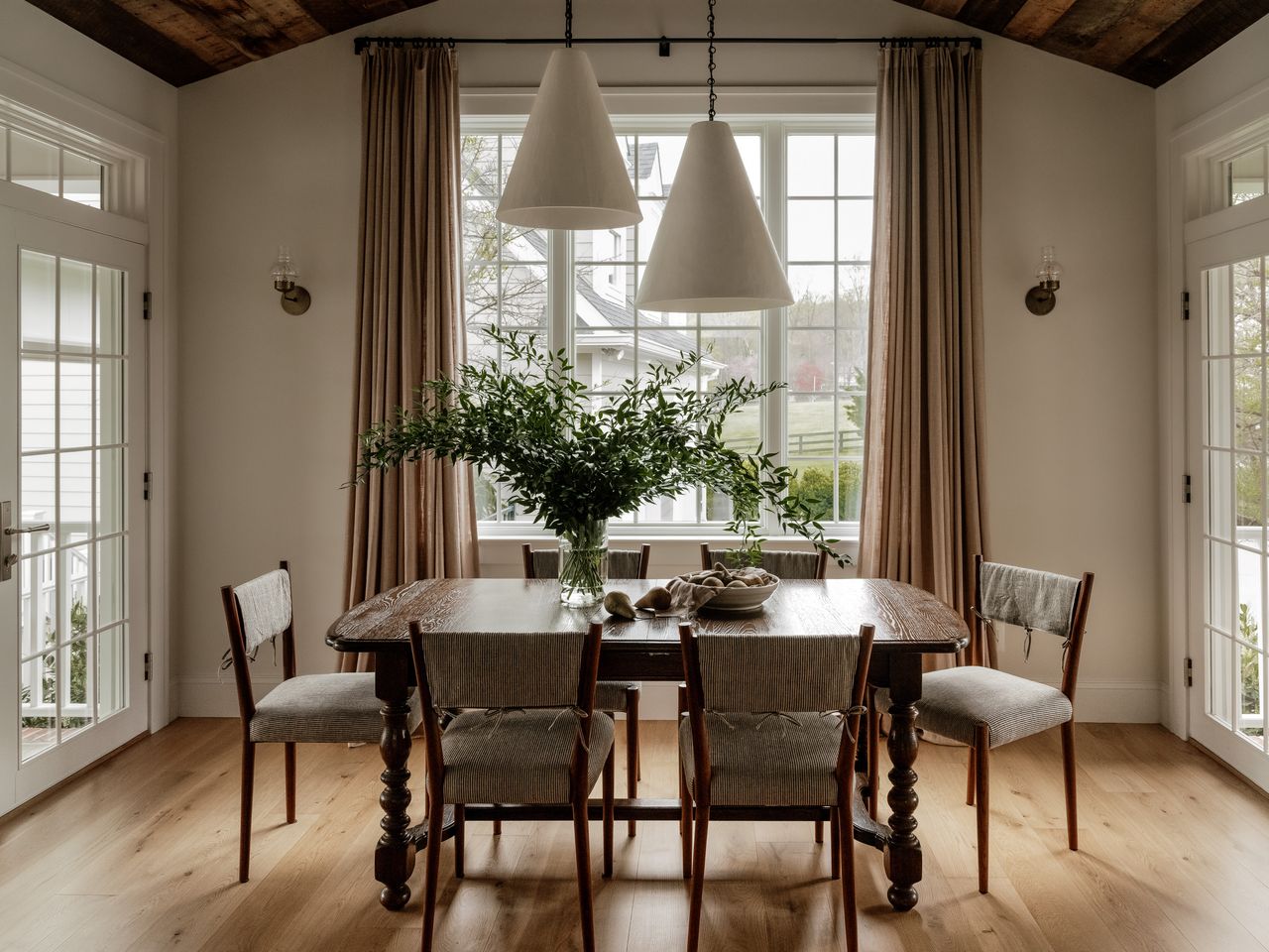 white dove walls in breakfast nook