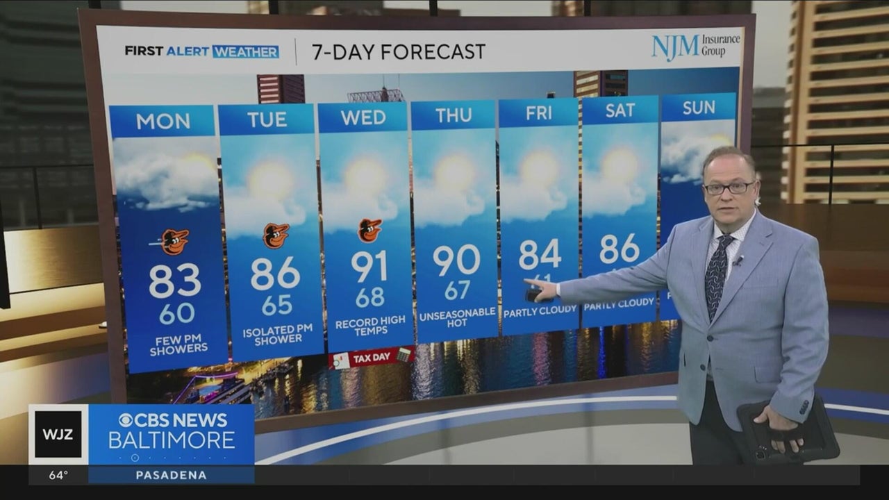 Warmer temperatures in Maryland this week, with rain chances
