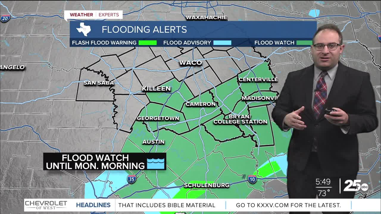 Strong storms, heavy rain working through Central Texas tonight