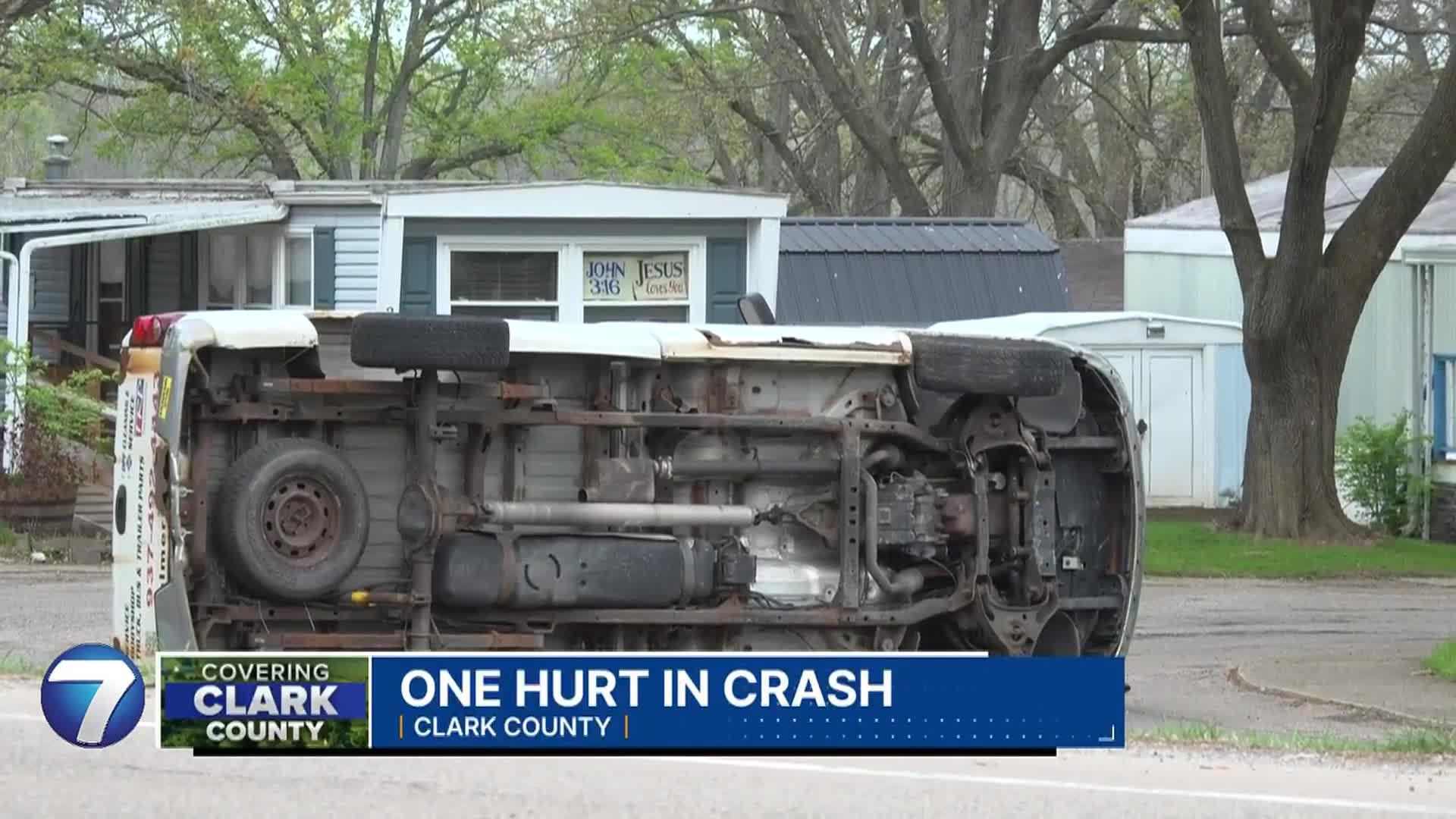 1 hospitalized after crash near Clark County mobile home park