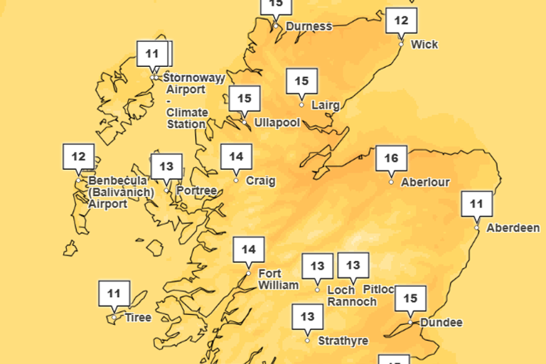 Will Scotland see temperatures rise after last week's warm spell?