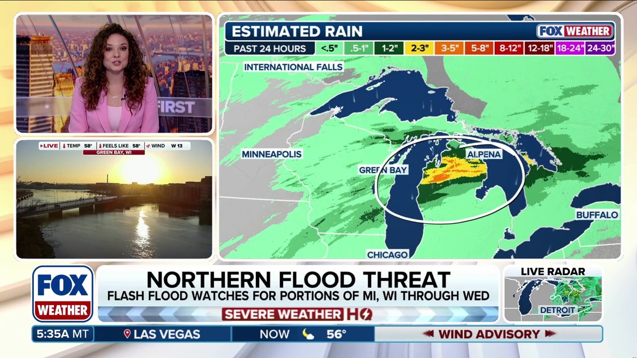 Flood risk increasing across Great Lakes amid heavy downpours and rapid ...