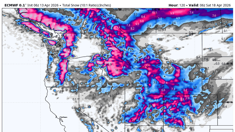 Snow returns to the West: Feet forecasted from Washington to Utah