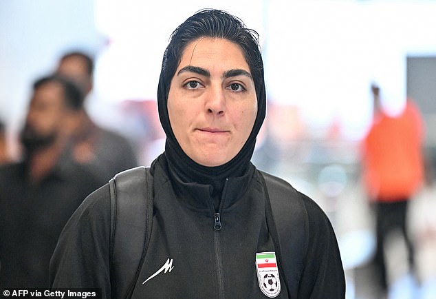 Iranian women's soccer team captain Zahra Ghanbari (above) was named on a list of 'supporters of the enemy' by the Islamic Republic