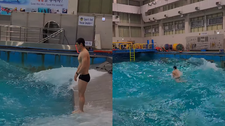 Viral video: Swimmer smoothly crosses ‘Tsunami Pool’! Internet stunned