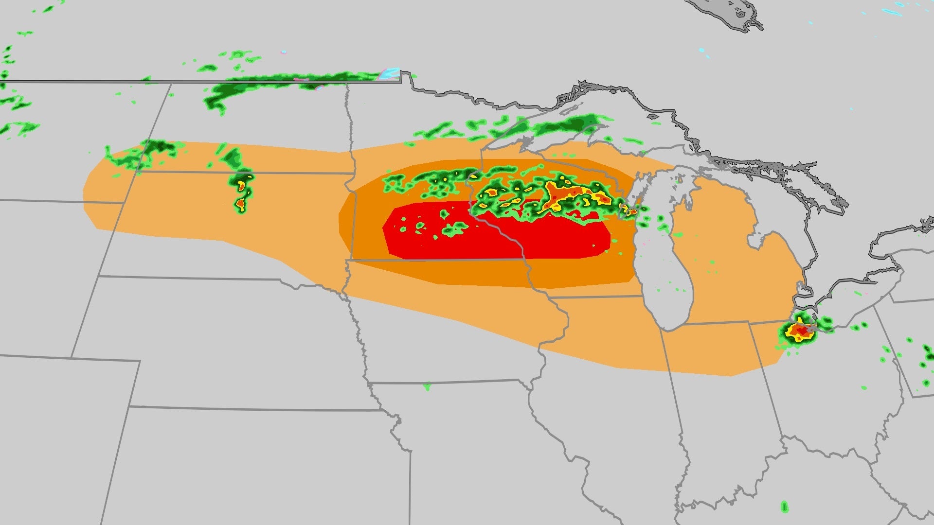 Large hail, tornado threat for Upper Midwest, Great Lakes