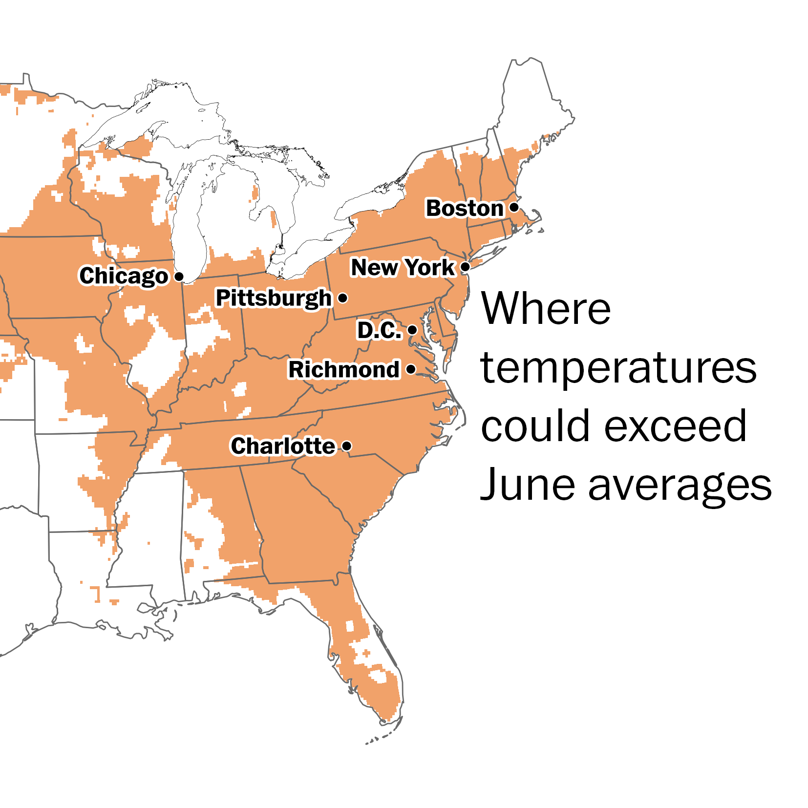 A summerlike heat wave will hit the East this week, worsening drought