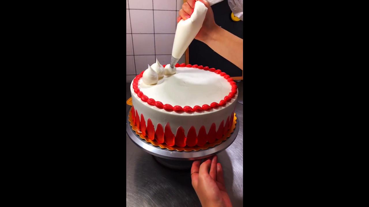 Making red orange red cake toppings theme icing cake