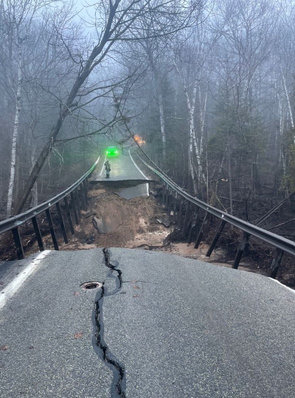 Stretch of Michigan's famed Tunnel of Trees washed away