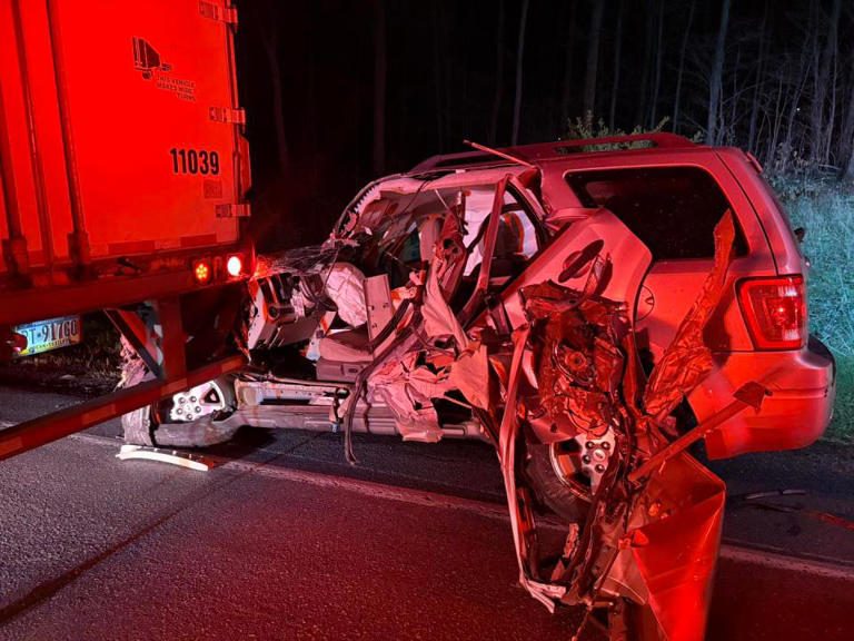 Driver miraculously fine after SUV demolished in Centre County crash