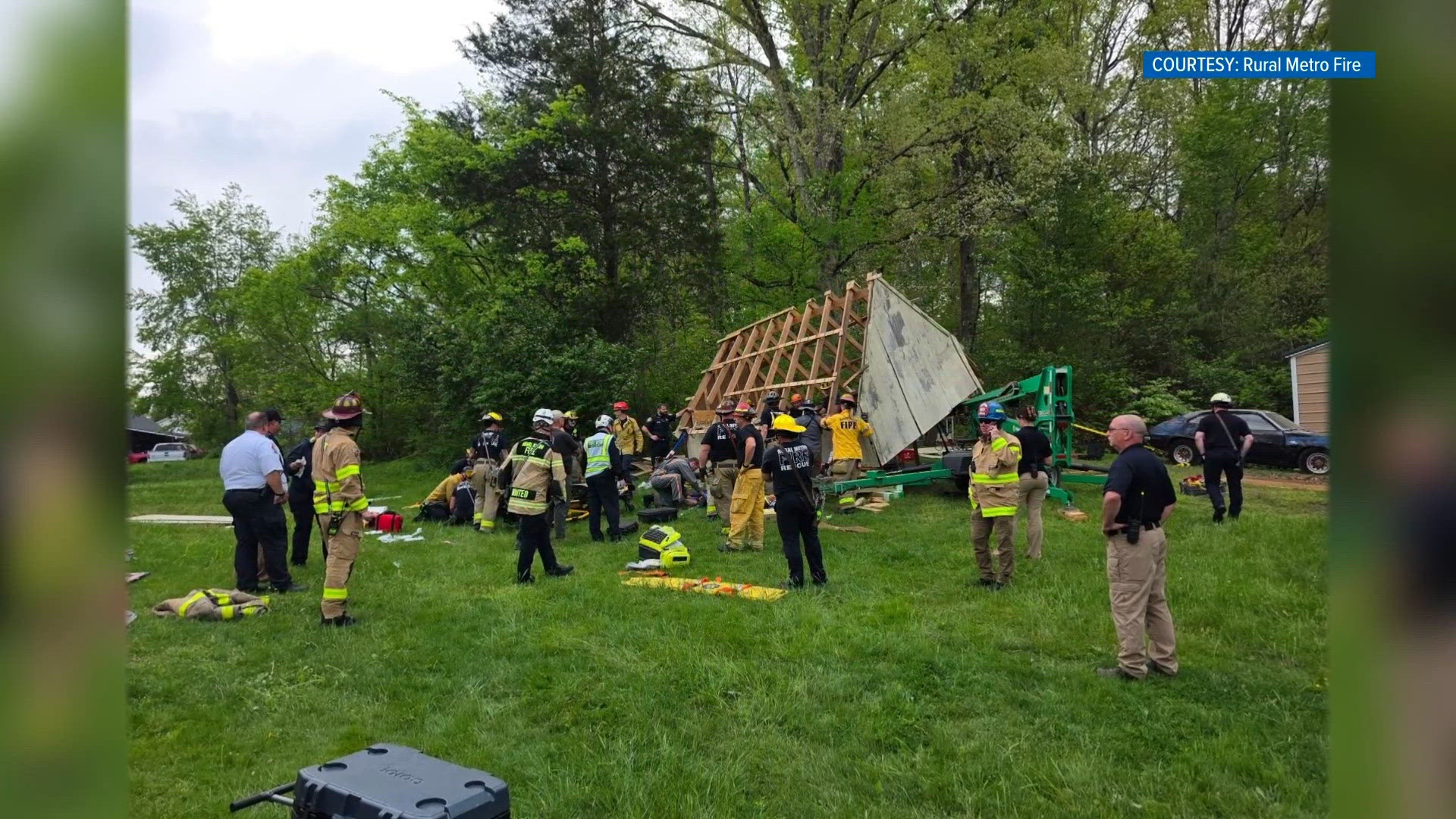 Rural Metro, Knoxville heavy rescue teams free 2 men trapped under shed