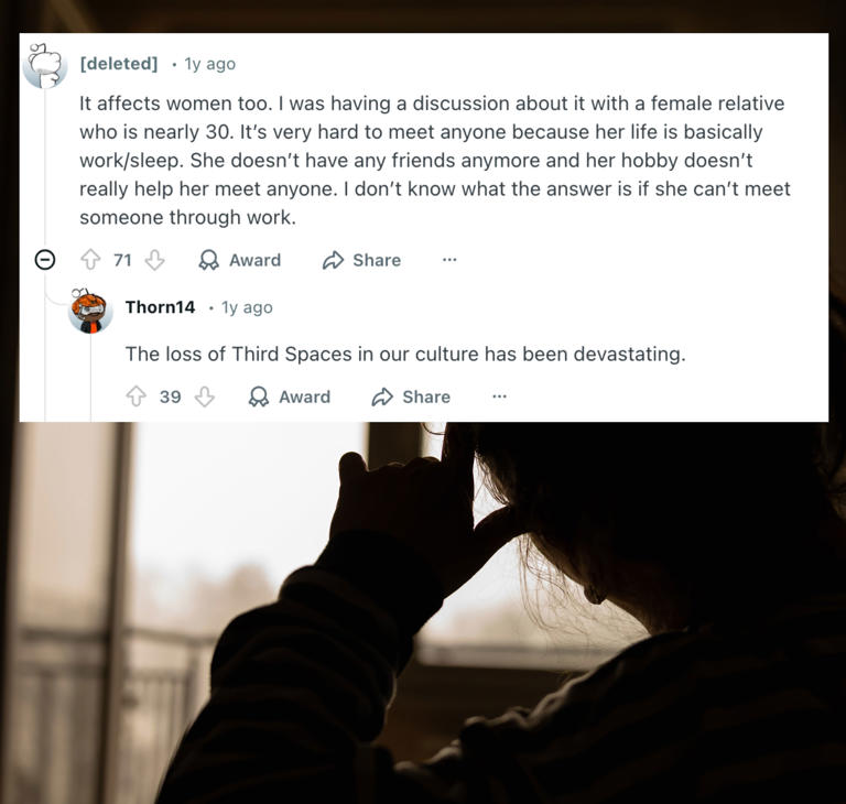 This man in his 30s is sharing his thoughts on the male loneliness ...