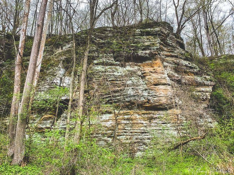 The iconic Indiana sandstone bluff where 100-foot cliffs tower directly ...