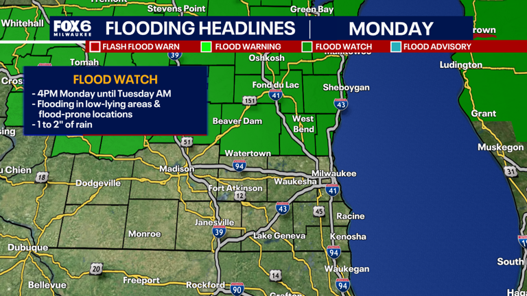 Wisconsin severe weather risk: Rounds of heavy rain, strong storms