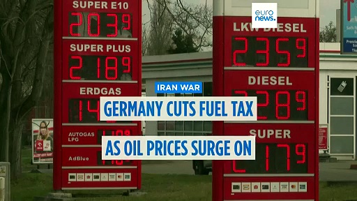 Germany cuts fuel tax as oil prices surge on Iran blockade