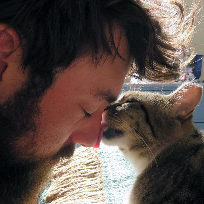 30 Adorable Photos Of Cat Dads And Their Furry Friends