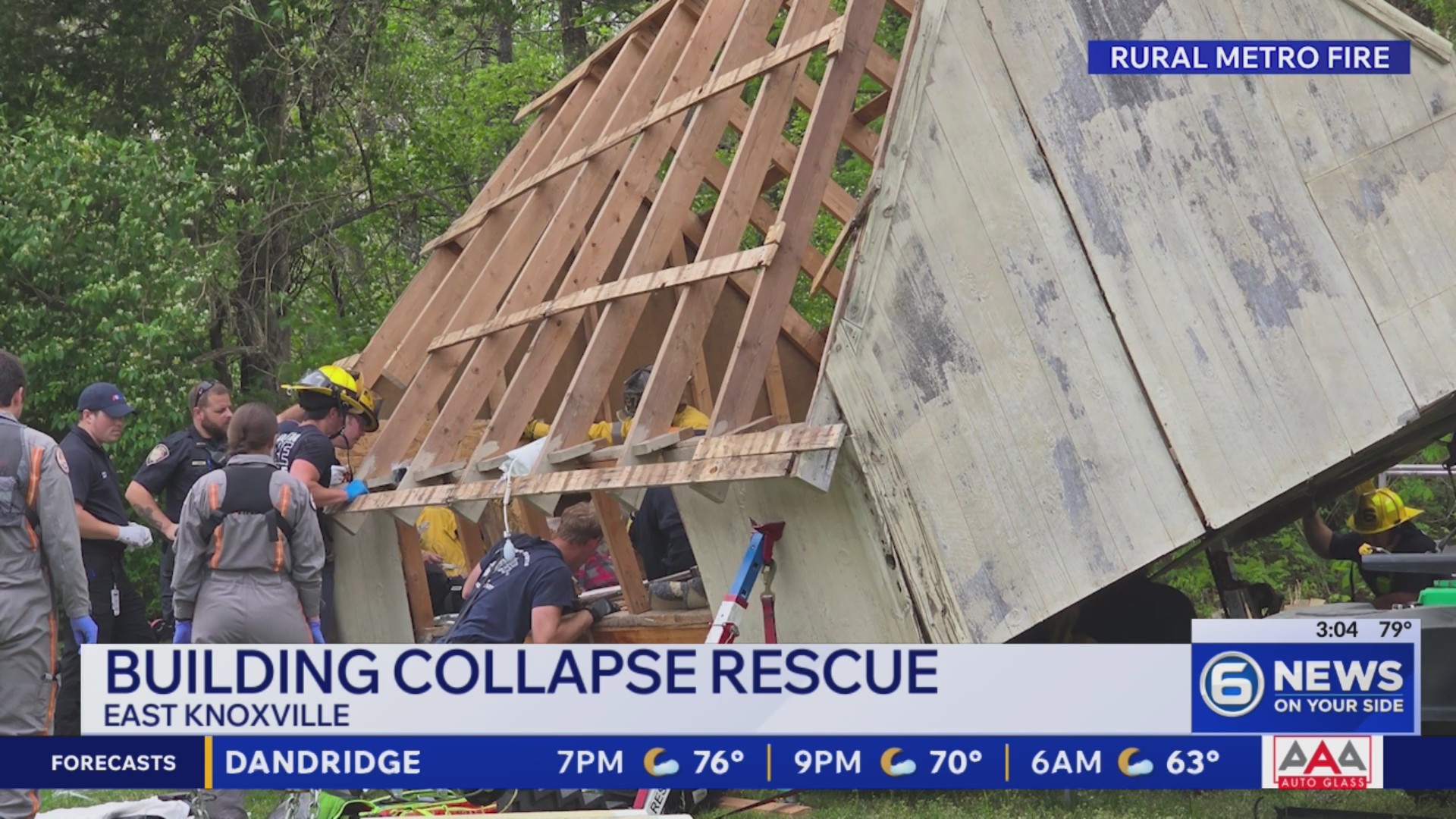 Emergency crews rescue two from collapsed building in Knox County