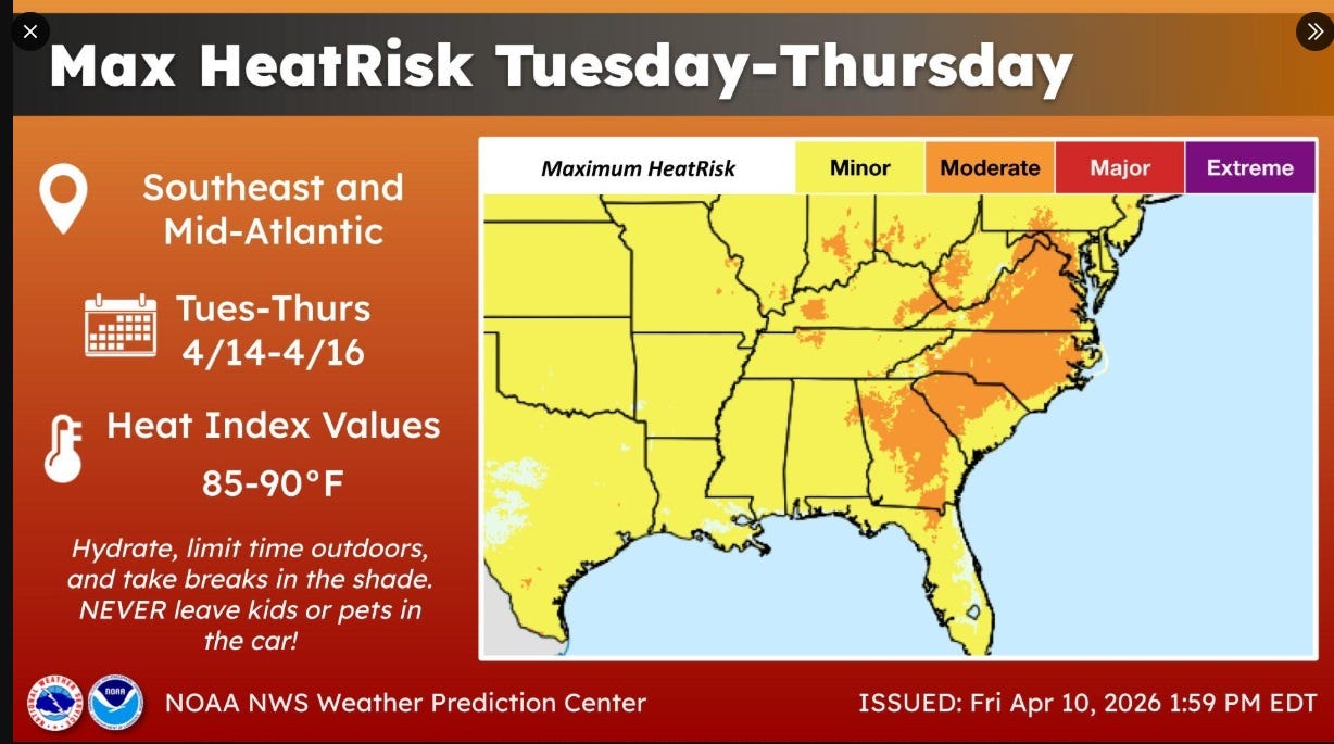 Summer in April? Record-smashing heat wave to scorch eastern US