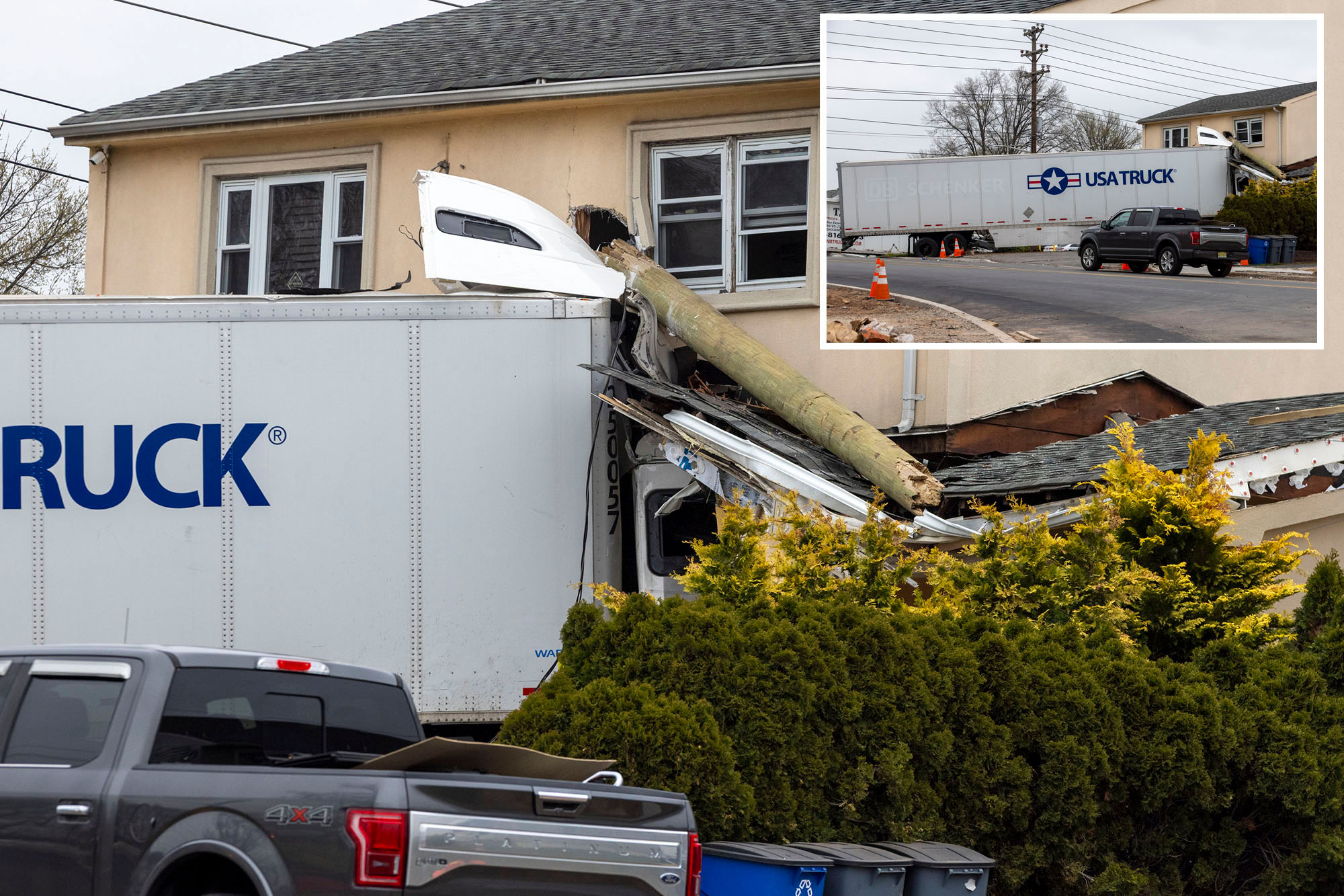 18-wheeler smashes into NJ limo business, trapping driver and sleeping ...
