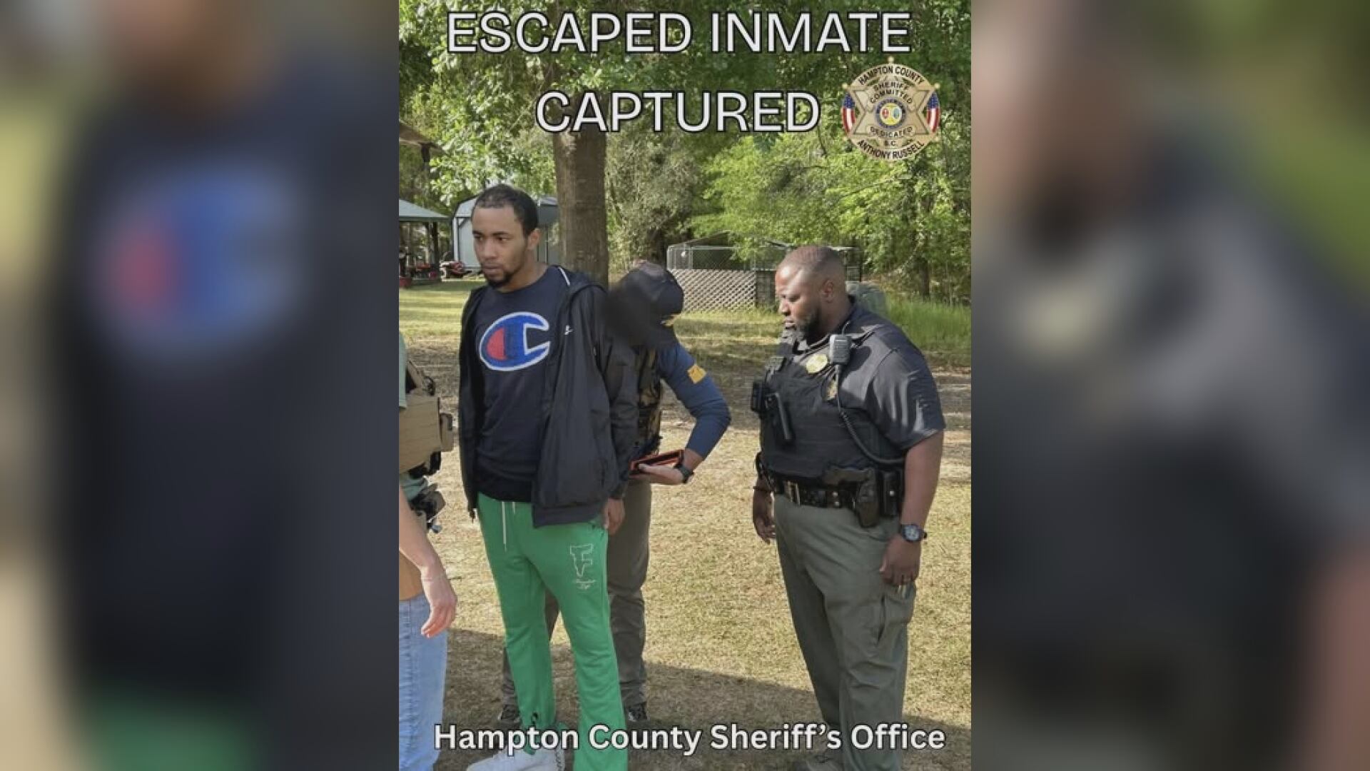 Escaped inmate captured, confirms Hampton County Sheriff’s Office