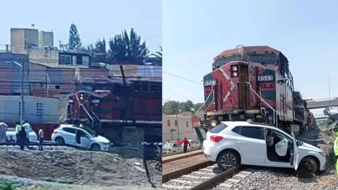 Tren arrastra brutalmente a auto tras intentar ganarle el paso en Las ...