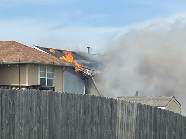 Crews respond to a structure fire in Soldier Township Monday