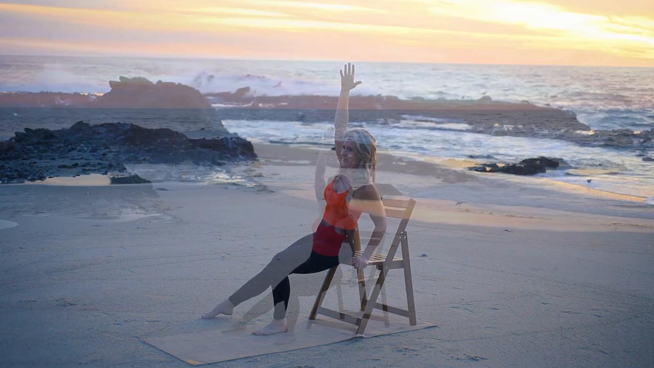 Beginner chair yoga to tone waist & core