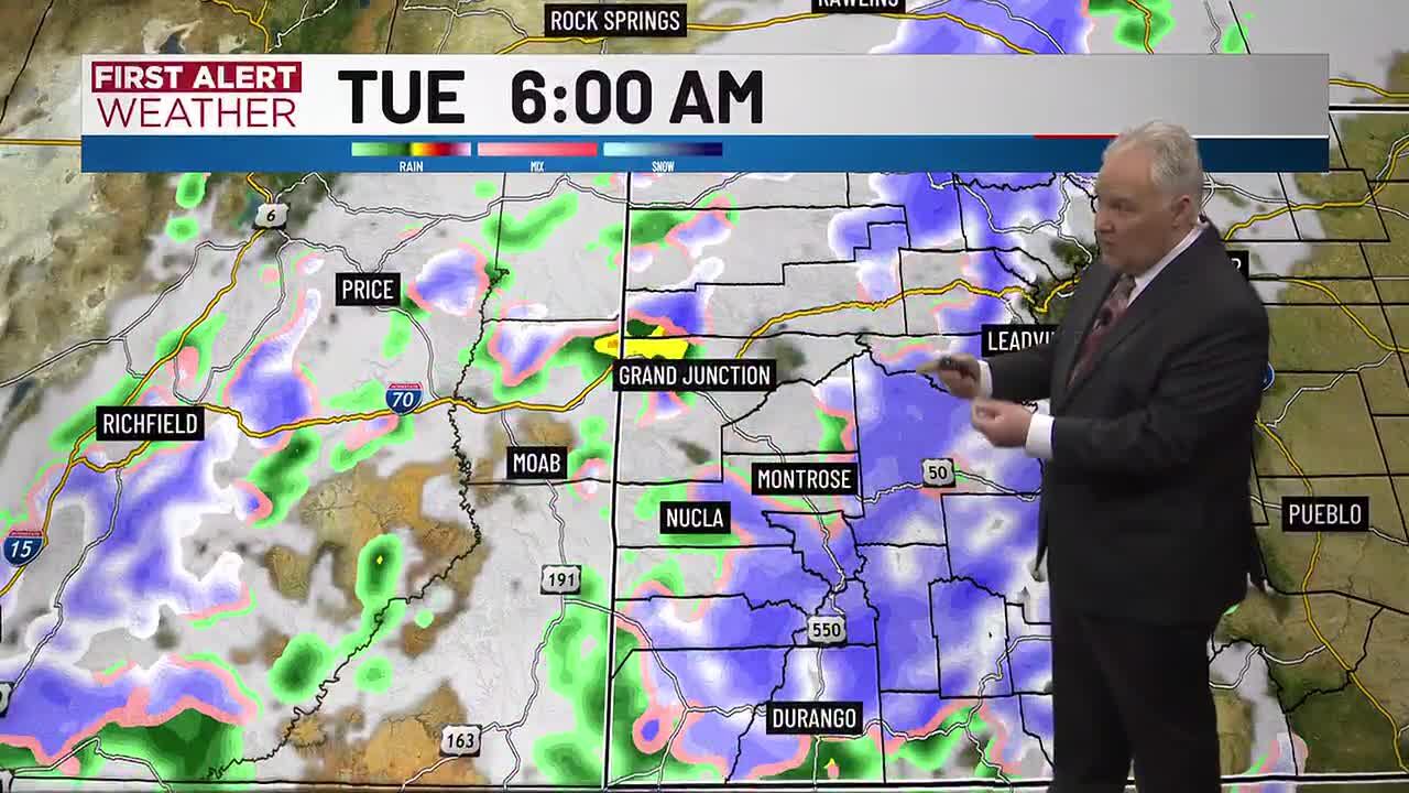 Rain and mountain snow arrive tonight, fall through Tuesday