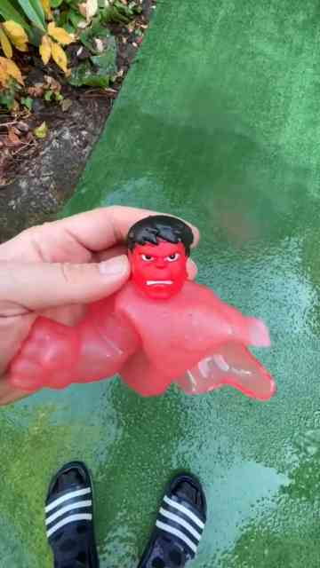 I inflated giant stretch toys with water until they burst