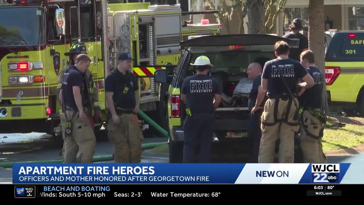 Heroic rescue unfolds as fire tears through Georgetown Oaks apartments ...