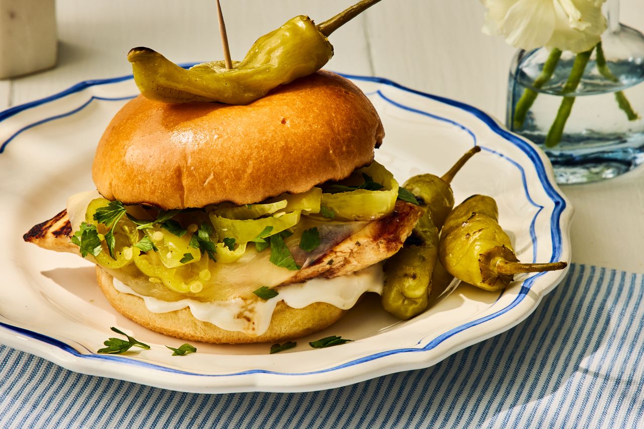 Southern Living Grilled Mississippi Chicken Sandwiches on a plate ready to serve