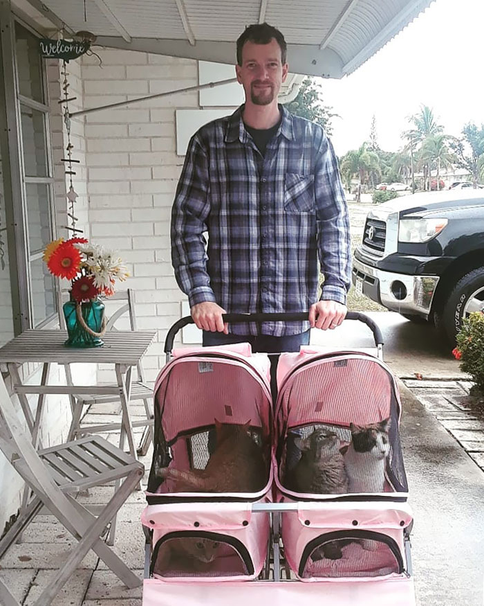 30 Adorable Photos Of Cat Dads And Their Furry Friends