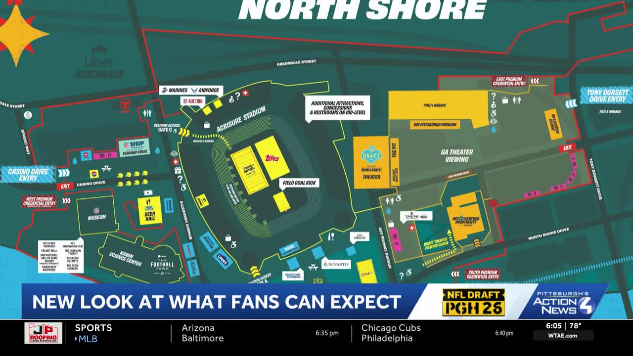 NFL releases new map of draft activities in North Shore, Point State Park
