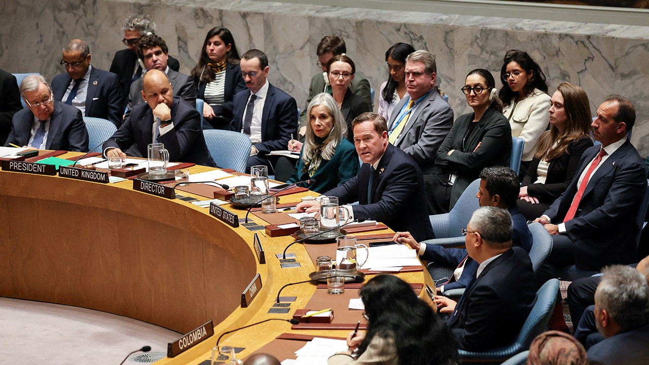 U.S. Ambassador to the United Nations Mike Waltz speaking at a United Nations Security Council meeting