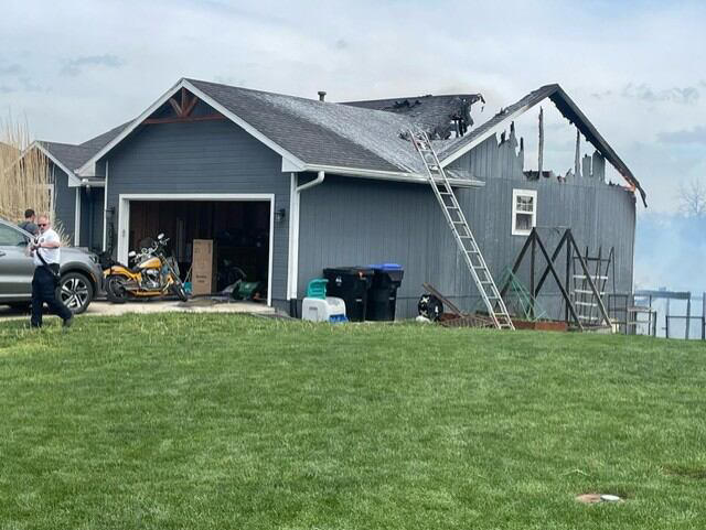 Crews respond to a structure fire in Soldier Township Monday