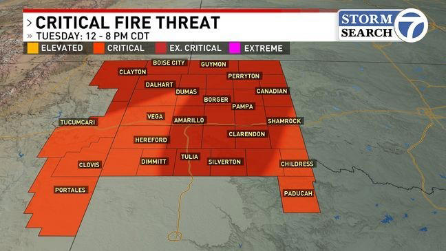 Weather alert day Tuesday: Extremely critical fire danger