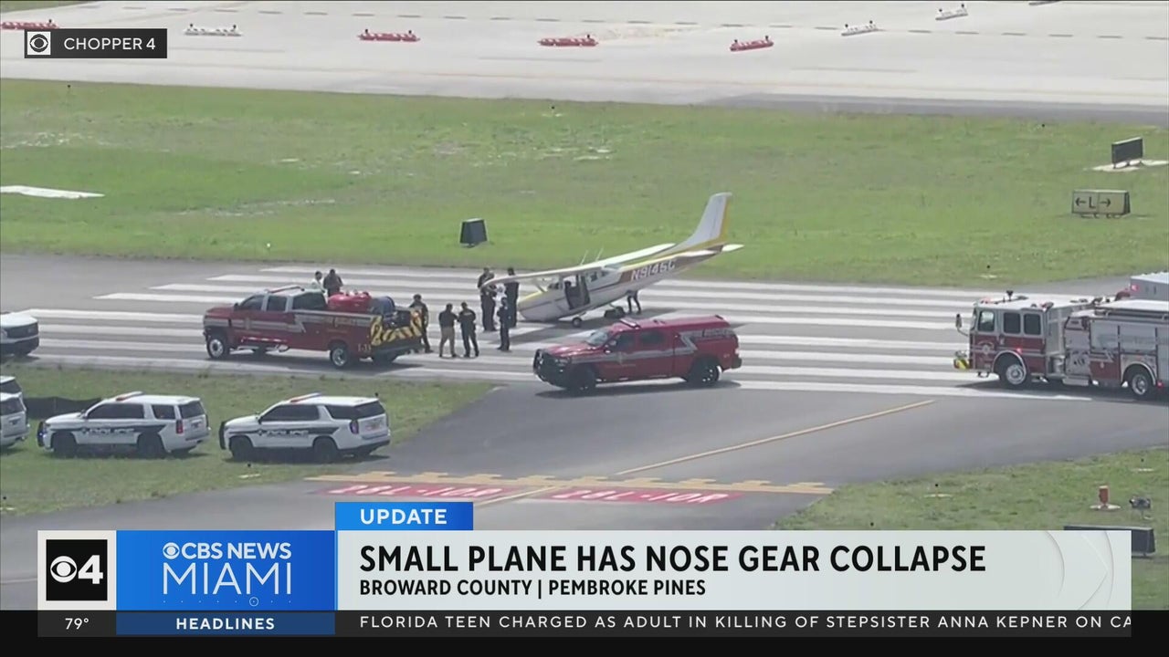 Pilot faces scare as plane nose gear fails at North Perry Airport