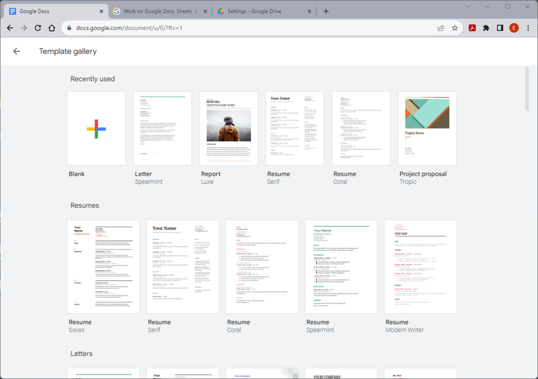 Google Docs, Sheets, and Slides
