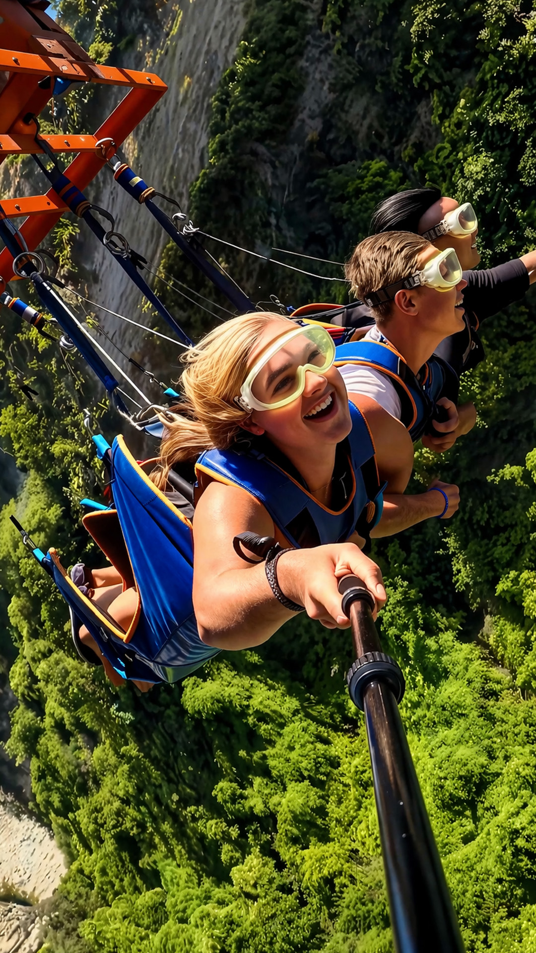 Experience the speed of this zip line ride