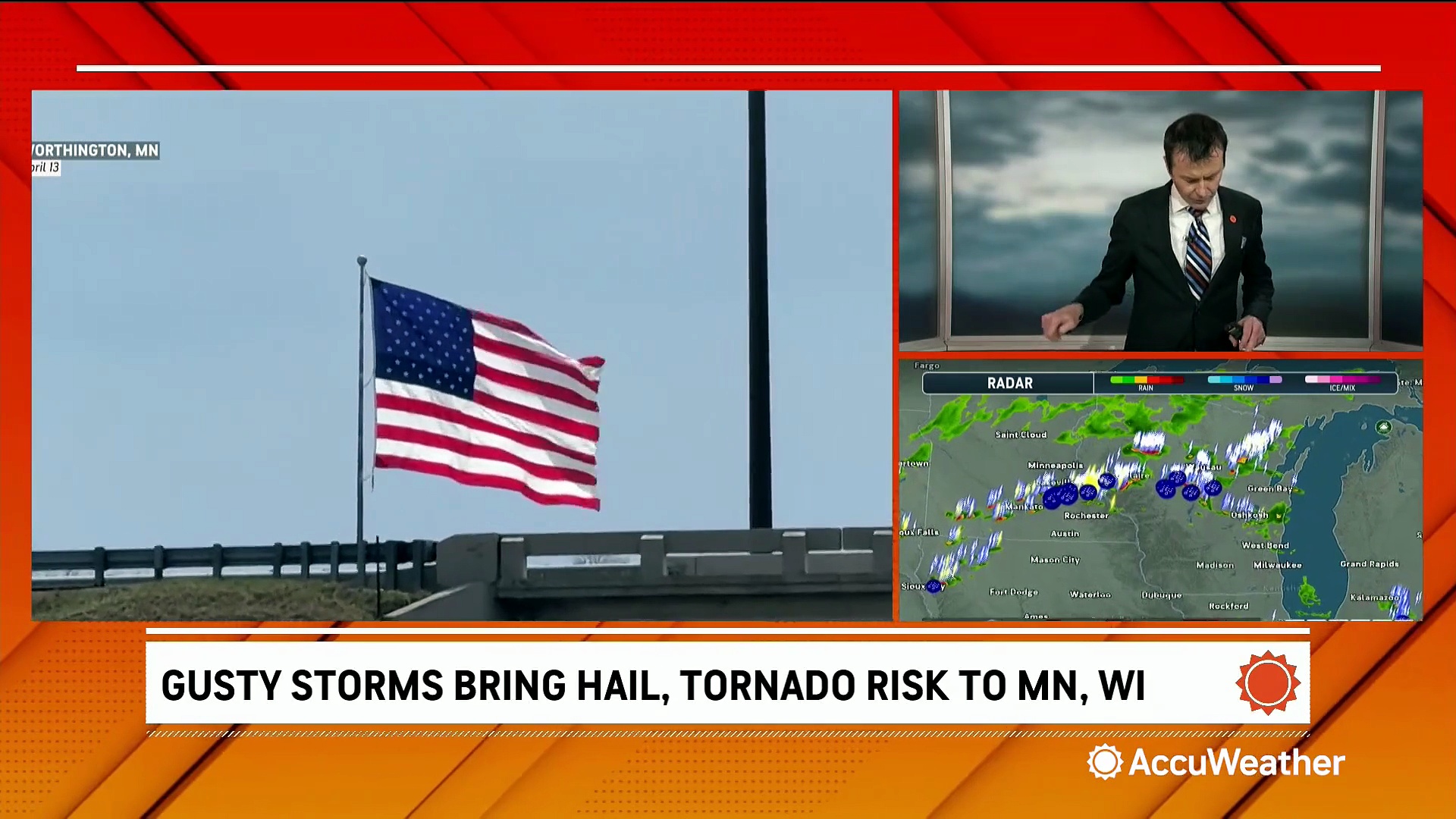 Severe storms drop hail in the Upper Midwest