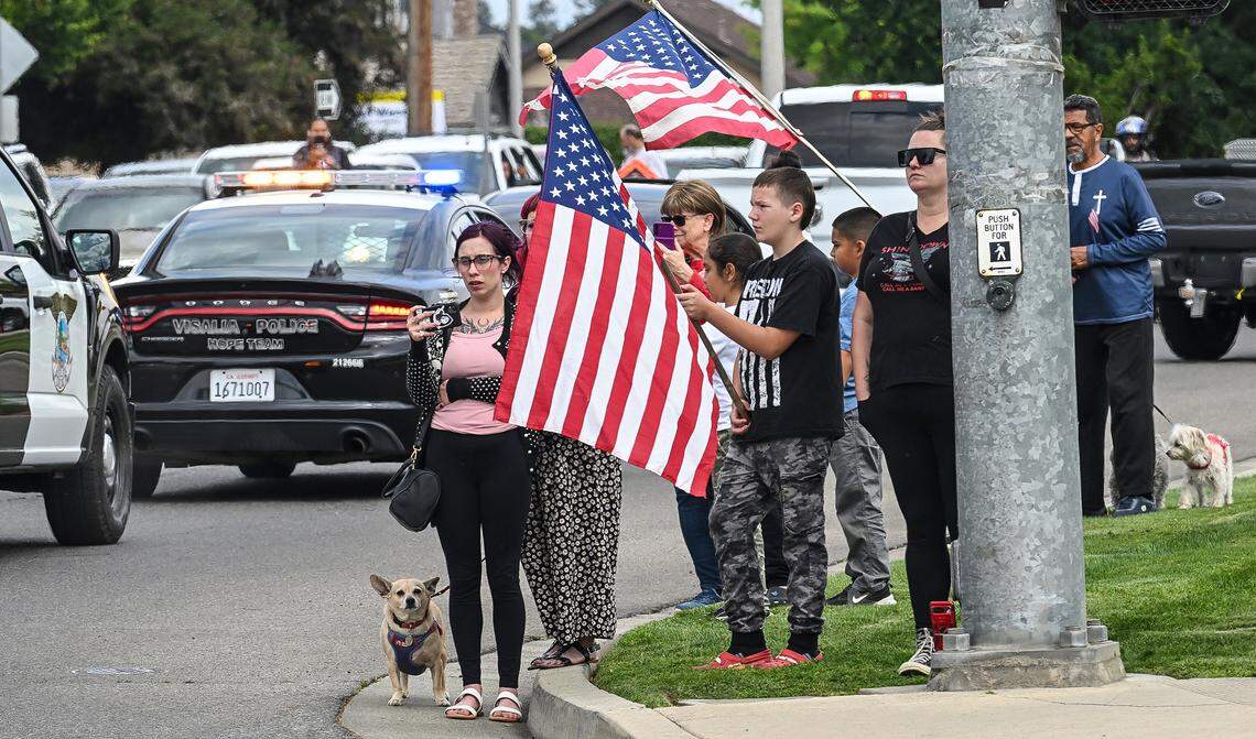 Body of Tulare County deputy killed in line of duty escorted to funeral ...